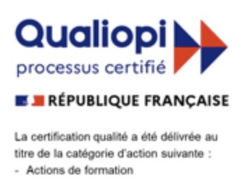 Qualiopi, processus certifié, République française. Certification délivrée au titre de la catégorie : actions de formation